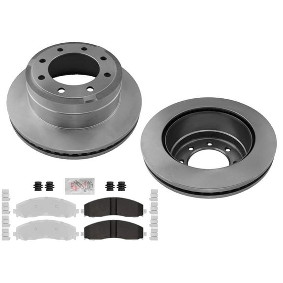 Fleet Rear Galvanized Brake Pads & Coated Rotors for Ford F250 Super Duty 14-22