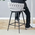 thumbnail image 5 of 360° Free Rotation Modern Bar Stools with Breathable Linen Cushions for Kitchen or Dining Seating, Set of 2, 5 of 11