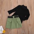 thumbnail image 3 of Bagilaanoe 2Pcs Toddler Baby Girls Skirt Set Long Sleeve Turtleneck Tops + Skirt with Belt 1T 2T 3T 4T 5T 7T Kids Casual Fall Outfits, 3 of 6