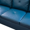 thumbnail image 5 of Hommoo Faux Leather Modern Sectional Sofa, Living Room Furniture Sets,L Shaped 4-Seat Couch Sofa Set for Home, Apartment, Dorm, 16'' Back Height, Denim(No Ottomans), 5 of 7