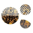 thumbnail image 3 of Unique Bargains 1 Pc Convenient Round Hair Comb Tortoiseshell Color Acetate Sheet, 3 of 6