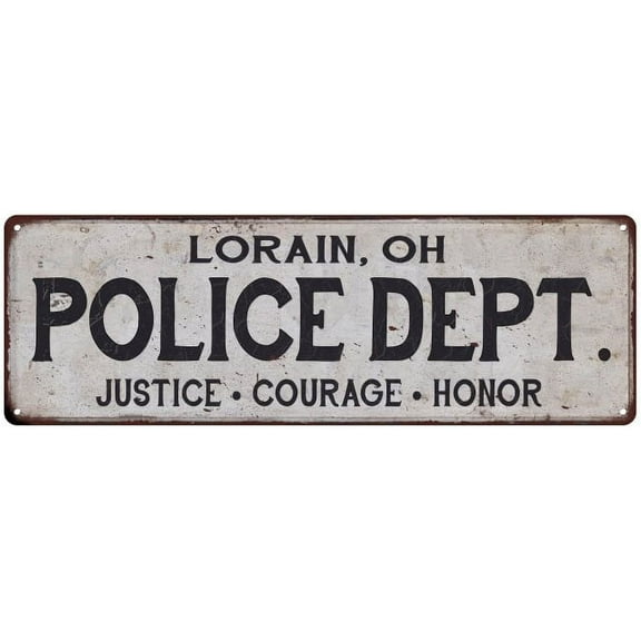 LORAIN, OH POLICE DEPT. Home Decor Metal Sign Gift 6x18 106180012561