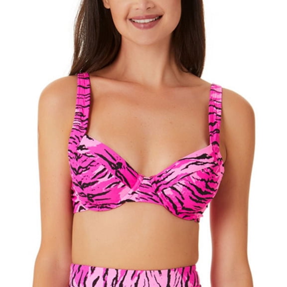 California Waves Women's Underwire Bralette Bikini Top Swimsuit Pink Size X-Small