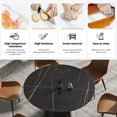 thumbnail image 6 of Modern Round Dining Table 53" - Black Sintered Stone Top &amp; Carbon Steel Base, Seats 6, Kitchen/Dining Room. Stain &amp; Heat Resistant, Easy Clean., 6 of 10