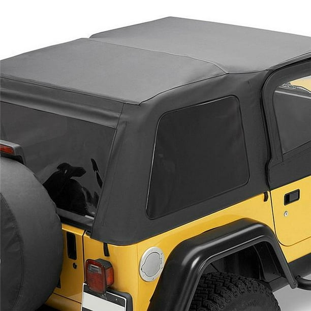 97-06 2Dr Jeep Wrangler Includes Tinted Windows Trektop NX Replacement Soft Top-Black Denim 97-06 2Dr Jeep Wrangler Includes Tinted Windows Trektop NX Replacement Soft Top-Black Denim