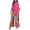 Hot Pink, variant on Summer Two Piece Sets Women 2026 Boho Floral Going Out Outfit Sleeveless Tiered Tank Top Wide Leg Pant Suit (Coffee, XXL)