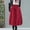 Red, variant on CHUOU Women's Skirt Autumn Winter Cord Skirt Women Vintage Midi Long Skirts Female Elastic Waist A Line Pleated Skirt