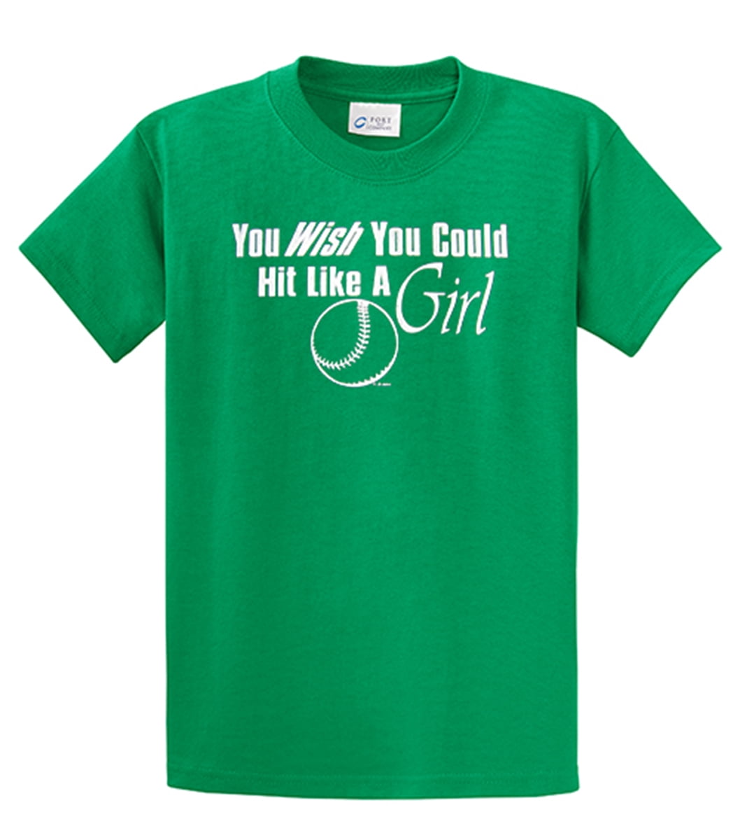 Softball Short Sleeve T-shirt Wish You Could Hit Like A Girl Funny Girls Fast - Picture 45 of 90