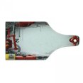 thumbnail image 1 of Industrial Cutting Board, Engineering Themed Gears Levers and Meters Flue Lifting Crane, Decorative Tempered Glass Cutting and Serving Board, Wine Bottle Shape, Orange Yellow Grey, by Ambesonne, 1 of 1