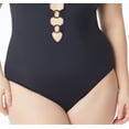 thumbnail image 3 of Women's Bleu Rod Beattie R22207X Plus Size Ring Me Up Plunge One Piece Swimsuit (Black 20W), 3 of 3