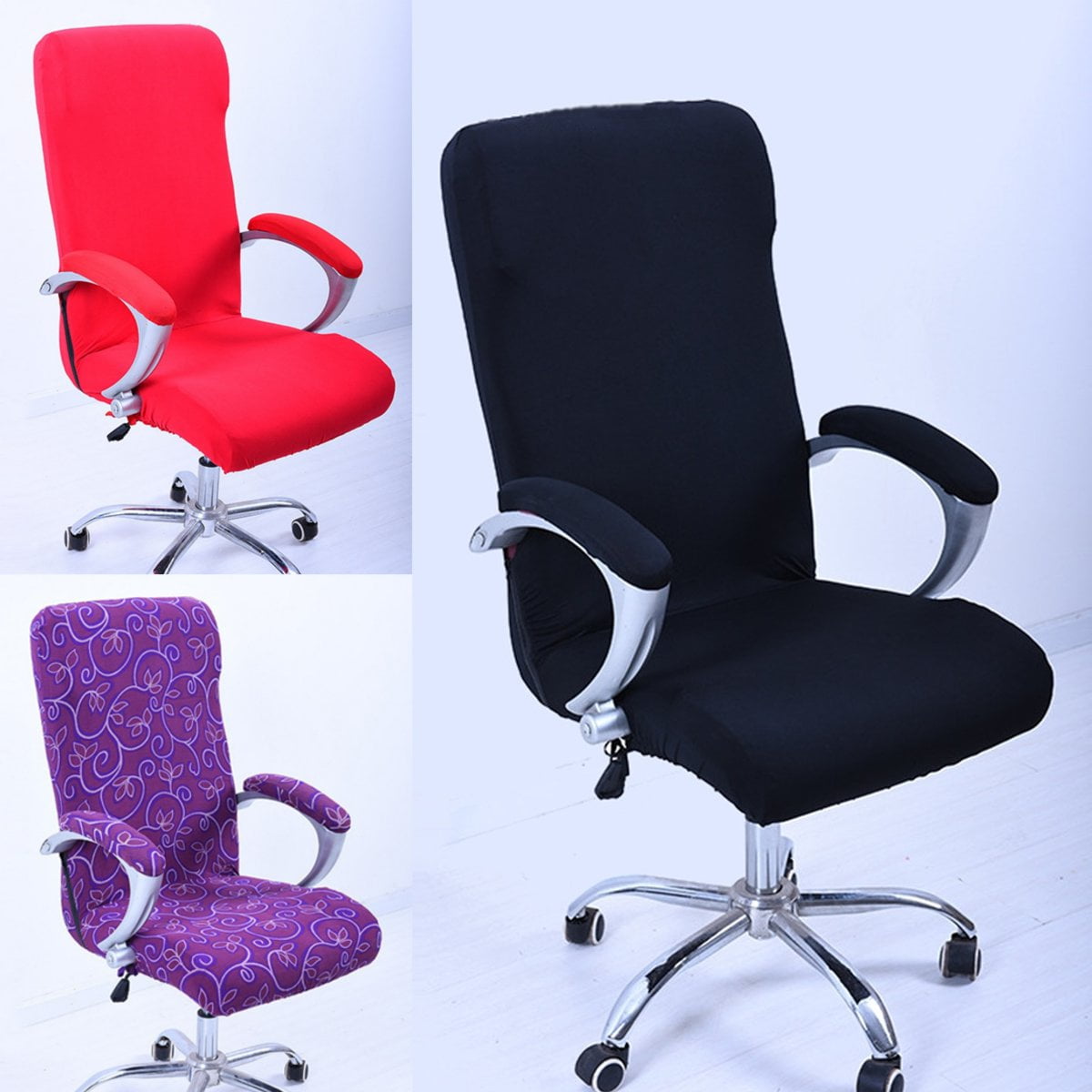 Office Computer Chair Cover Spandex Stretch Swivel Rotate Seat Protector Decor 