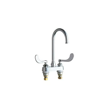 4 Wrist Blade - Chicago Faucets 895-317GN2FCAB Commercial Grade Centerset Kitchen Faucet with Wrist Blade Handles - 4