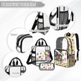 thumbnail image 3 of ZUXONGSY Strawberry Print 3 Pcs Clear Backpack Set for School, Heavy Duty Transparent Bookbag with Lunch Bag & Pencil Case, See Through for Teen Girls Kids, 3 of 5