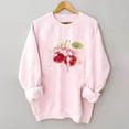 thumbnail image 6 of YUGYXL Pink Cherry Bow Print Sweatshirt Cute Pullover Tops Trendy Crewneck Long Sleeve Sweater Oversized Sweatshirt C Pink L, 6 of 7