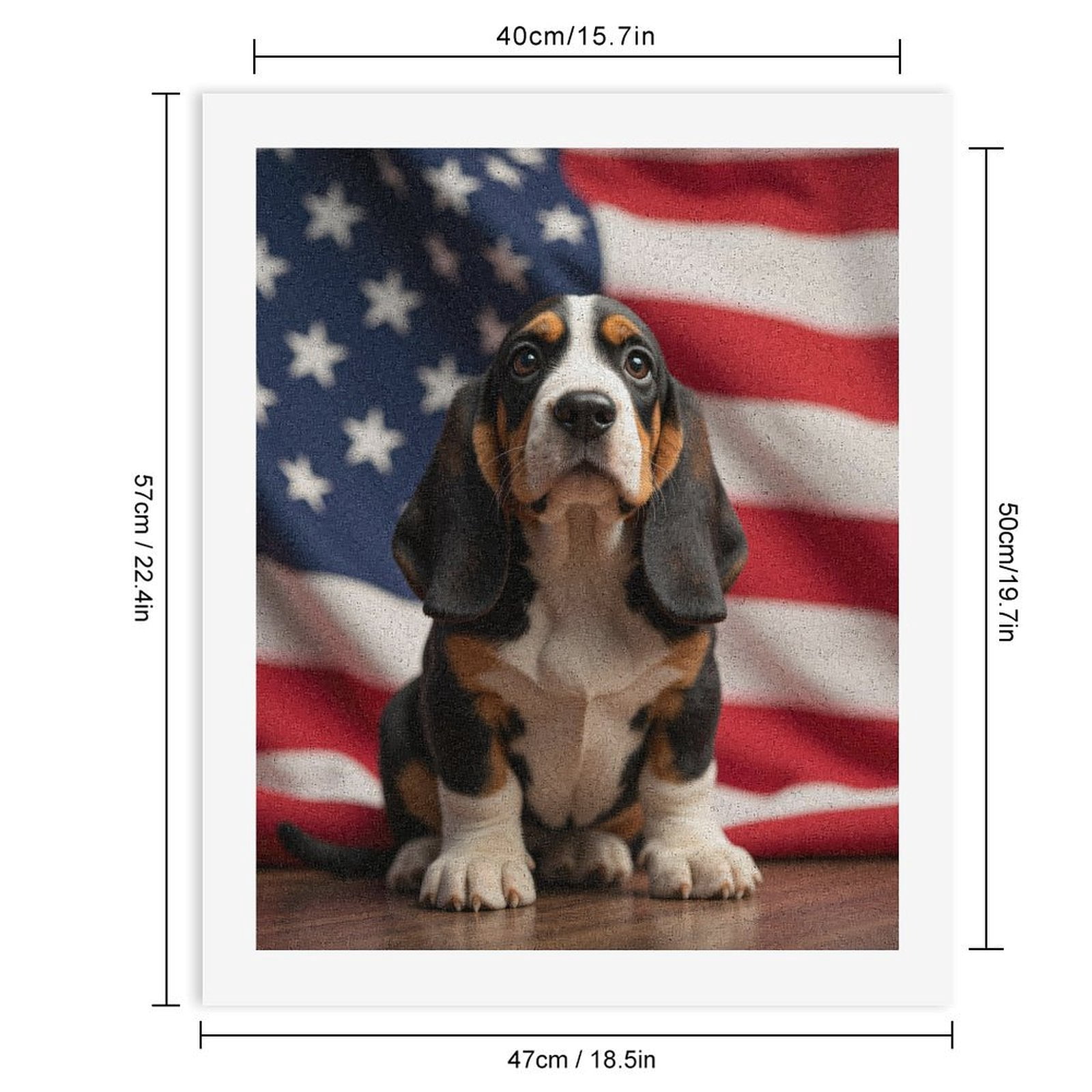 Paint By Numbers Kit for Adults Beginner - Dog Patriot American Flag Background DIY Canvas Painting Kits for Adults, Frameless Paint By Number for Adults for Home Wall Decor 16x20 Inch