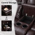thumbnail image 4 of IPKIG Loveseat Recliner Sofa, Double Manual Recliner RVs Sofa with Storage Console, Side Pockets Cup Holder, Wingback Loveseat Reclining Couch for Living Room, Bedroom, RVs, Red Brown, 4 of 7
