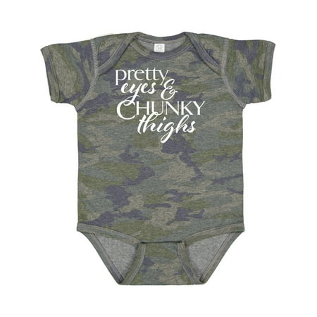 

Inktastic Pretty Eyes and Chunky Thighs Gift Baby Boy or Baby Girl Bodysuit
