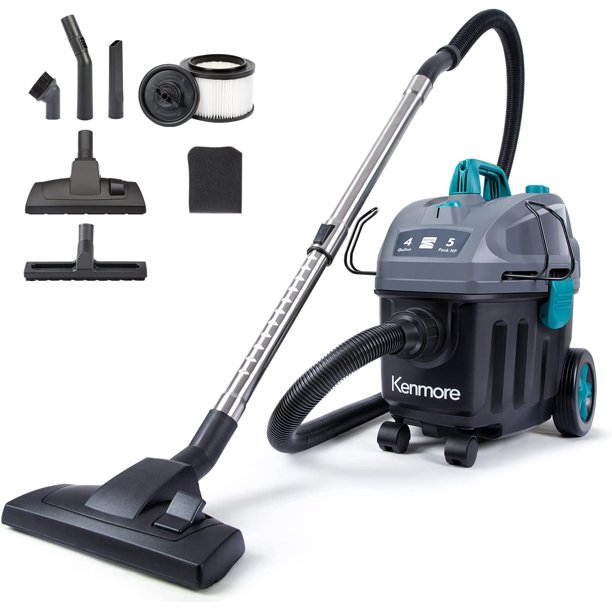 Kenmore KW3050 Wet Dry Canister Shop Vacuum, 4 Gallon 5 Peak HP 2Stage