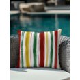 thumbnail image 4 of Outdoor Pillows Waterproof, Red Green Stripe Bedding Throw Pillows with Insert for Couch Sofa Bed, Modern Abstract Colorful Striped 16x16 Inch Pillowcases Decorative Camping Patio Pillow Set of 1, 4 of 8
