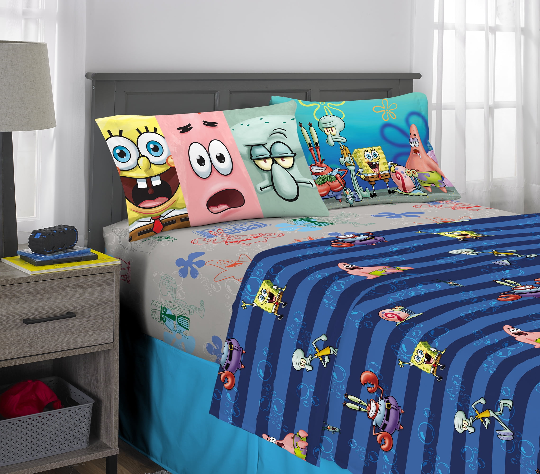 SpongeBob SquarePants Sheet Set, Kids Bedding, 4Piece Full Size