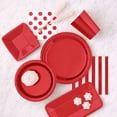 thumbnail image 2 of Paper Plates, 9 in, Red Foil, 8ct, 2 of 2