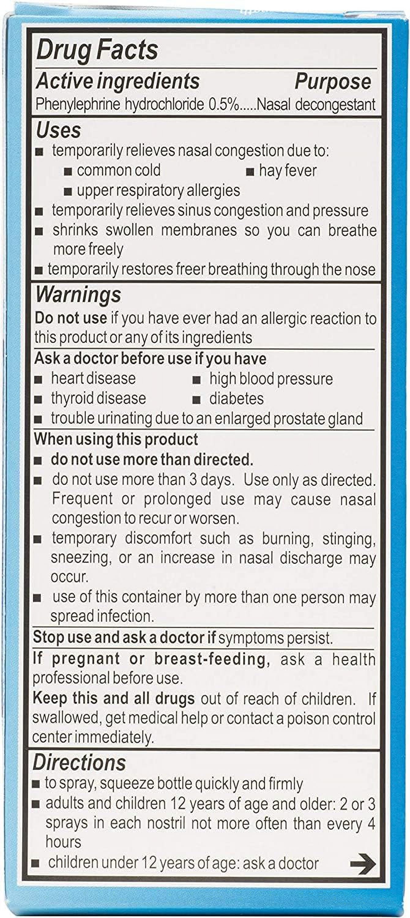 Neo-Synephrine Extra Strength Nasal Spray, Phenylephrine HCl 1percent Nasal Decongestant, Cold and Allergy Nasal Congestion Relief, Pharmacist Recommended, 0.5 fl oz (Pack of 3)