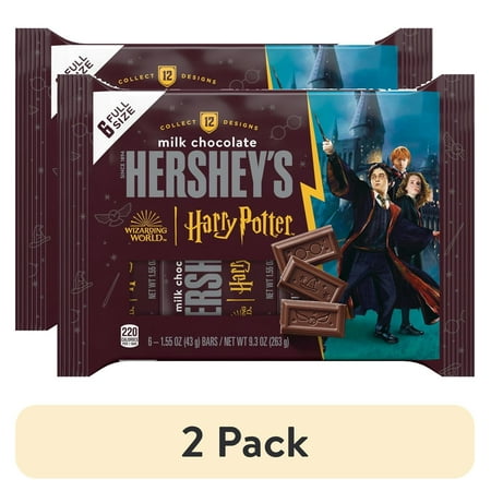 (2 pack) Hershey's Milk Chocolate Harry Potter™ Halloween Candy, Bars 1.55 oz, 6 Count