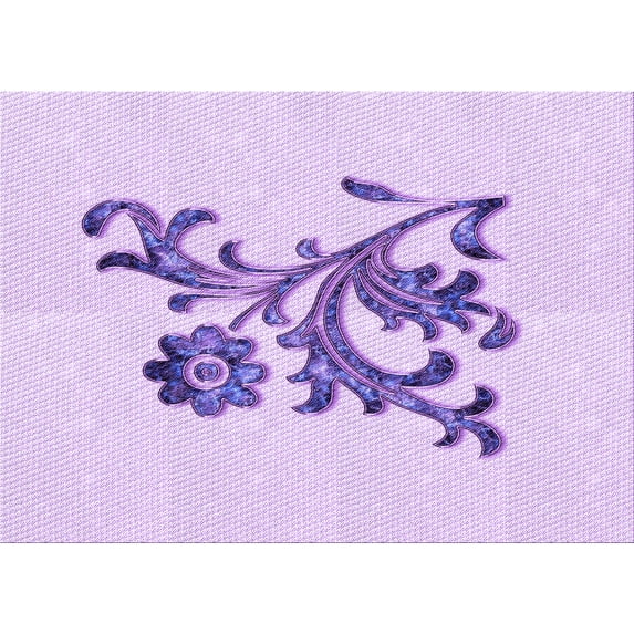 Ahgly Company Indoor Rectangle Patterned Tyrian Purple Area Rugs, 2' x 5'