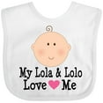 thumbnail image 3 of Inktastic My Lola and Lolo Love Me Girls Baby Bib, 3 of 4