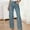 Light Blue, variant on Womens Rhinestone Jeans Baggy Y2K Straight Wide Leg Sparkly Glitter Denim Pants (Dark Blue M)