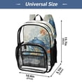 thumbnail image 4 of PVC Transparent Backpacks Clear Backpack for Travel and Outings Blue Crab and Shells, 4 of 7