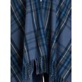 thumbnail image 5 of Time and Tru Women's Plaid Fashion Ruana, One Size, Blue, 5 of 5