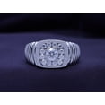 thumbnail image 3 of White Cubic Zirconia Wedding Band Ring For Men's In 14k White Gold Over Sterling Silver, 3 of 8