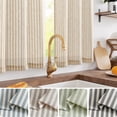 thumbnail image 3 of Curtainking Rayé Cuisine Rideau Lin Café Rideaux Semi-Transparent Rustique Ferme Niveau Rideaux 36 Pouces Tige Poche 2 Panneaux Taupe, 3 of 6