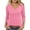 Pink1, variant on Diufon Womens Tops 3/4 Sleeve Dressy Casual Wave Edge V Neck Loose Blouses Fall Winter Solid Color Shirts