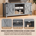 thumbnail image 6 of Homall Farmhouse TV Stand for 65 Inch TVs, Gray Wash Wood Entertainment Center with Storage Cabinet & Cable Management, 6 of 9