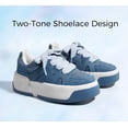 thumbnail image 4 of LUCKY STEP Stylish Thick Soled Sneakers Multi Colored Shoelaces Casual Shoes,Denim Blue,Womens, 4 of 10