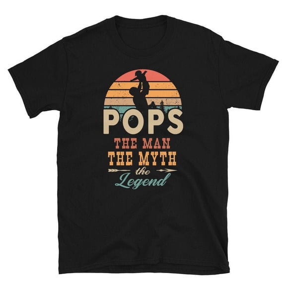 Pops Gift - Pops The Man The Myth The Legend Shirt - Father's Day Retro Vintage Grandpa T-Shirt