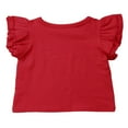 thumbnail image 3 of Toddler Baby Girl Summer Basic Plain Ruffle Sleeve Cotton Tops, 3 of 4