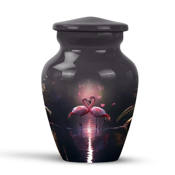 KARYLIZ Pink Flamingo Urn for Cremation - Burial Urns for Adult Human Ashes - Tiny Keepsake for Women & Men - Large Funeral Urns - Memorial Human Ashes Urn - Burial Container