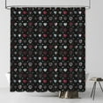 thumbnail image 6 of 72x72in Valentine Sweetheart Shower Curtain Pattern with Red and Black Sweetheart Shower Curtain Bathroom Decorations Valentine Waterproof Polyester Fabric with Hooks, 6 of 6