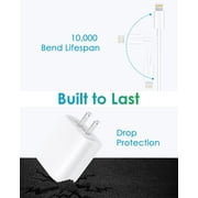 iPhone Charger, 2 Pack 20W PD White Fast Charger Block with 6ft Fast Charging Cables Compatible with iPhone 14/13/12/11