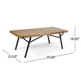 thumbnail image 4 of Kellan Outdoor Rectangular Acacia Wood Coffee Table, Teak, 4 of 7