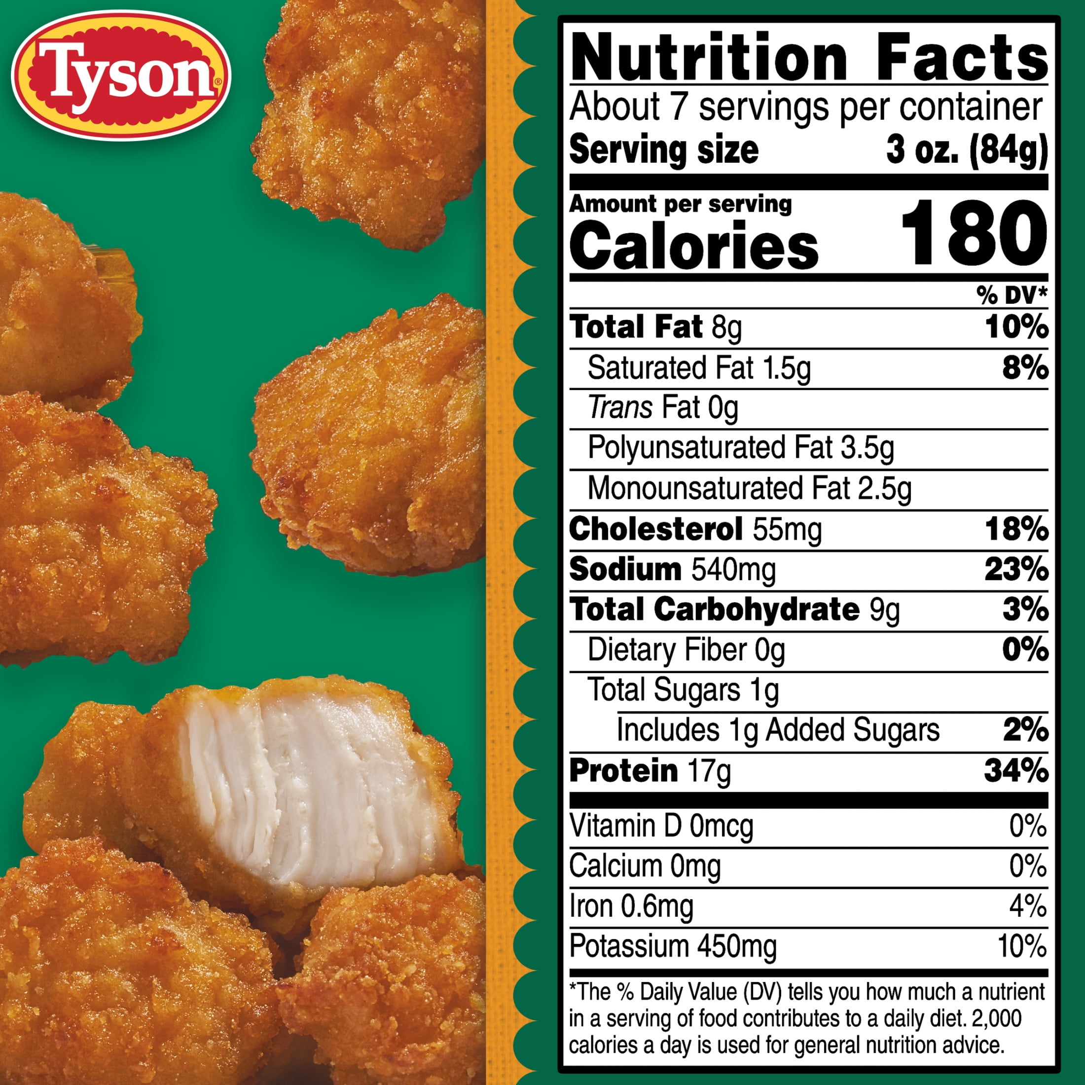 Tyson Lightly Breaded Honey Chicken Nugget Bites, 20 oz (Frozen, Fully Cooked)