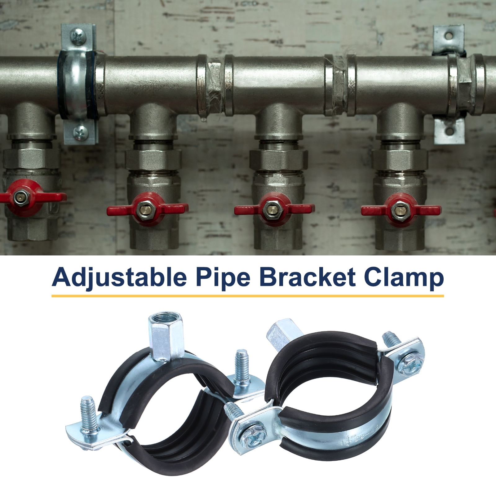 12 Pack Split Ring Pipe Hanger, 40mm/1.6inch Adjustable Pipe Bracket Clamp