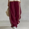 thumbnail image 2 of Admvng Women's Side Button Striped Wide Leg Pants Casual High Waist Lightweight Daily Trousers, 2 of 6