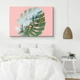 thumbnail image 2 of PixonSign Canvas Print Wall Art Double Exposure Monstera Leaf & Forest Nature Wilderness Illustrations Modern Art Contemporary Scenic Multicolor for Living Room, Bedroom, Office - 32x48, 2 of 5