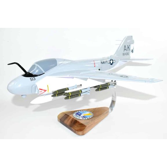 VA-55 Warhorses A-6E (1985) Intruder Model, 1/36th Scale, Mahogany, Navy