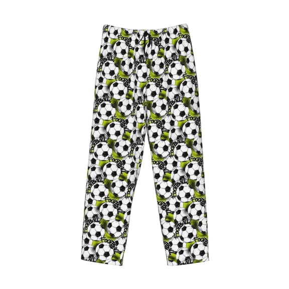 Kdxio Soccer and Football Print Men's Sleep Pajama Pant Lounge Pants with Pockets