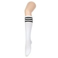 thumbnail image 4 of American Trends Womens Knee High Athletic Socks Casual Stripe Tube Outdoor Sport Socks Thigh High Tights Stockings 1 Pack White Black, 4 of 4